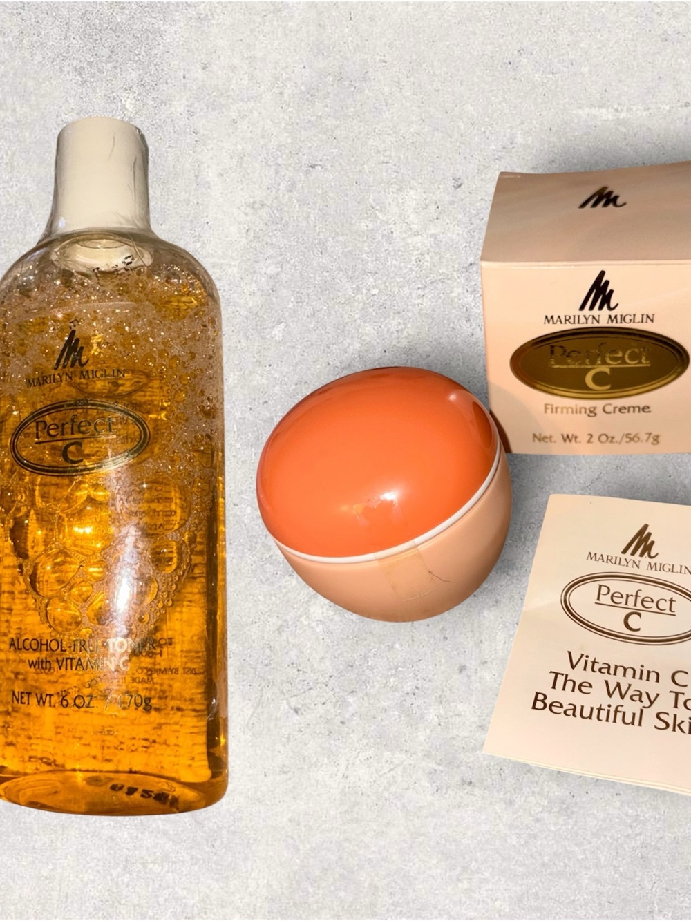 Vintage Marilyn Miglin PERFECT C Firming Creme & Toner. New in Box.
